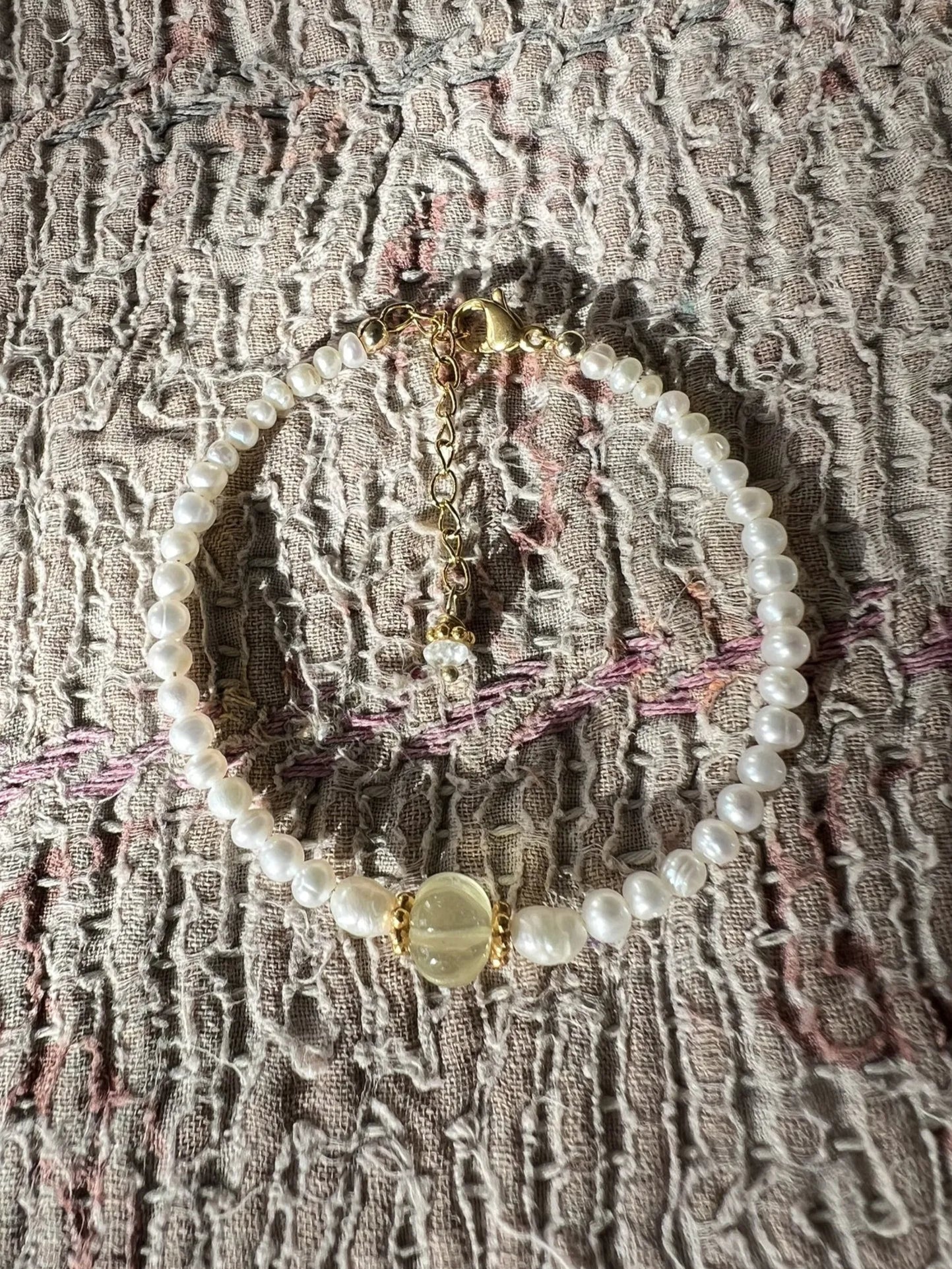 ojigi bracelet célestine quartz citron