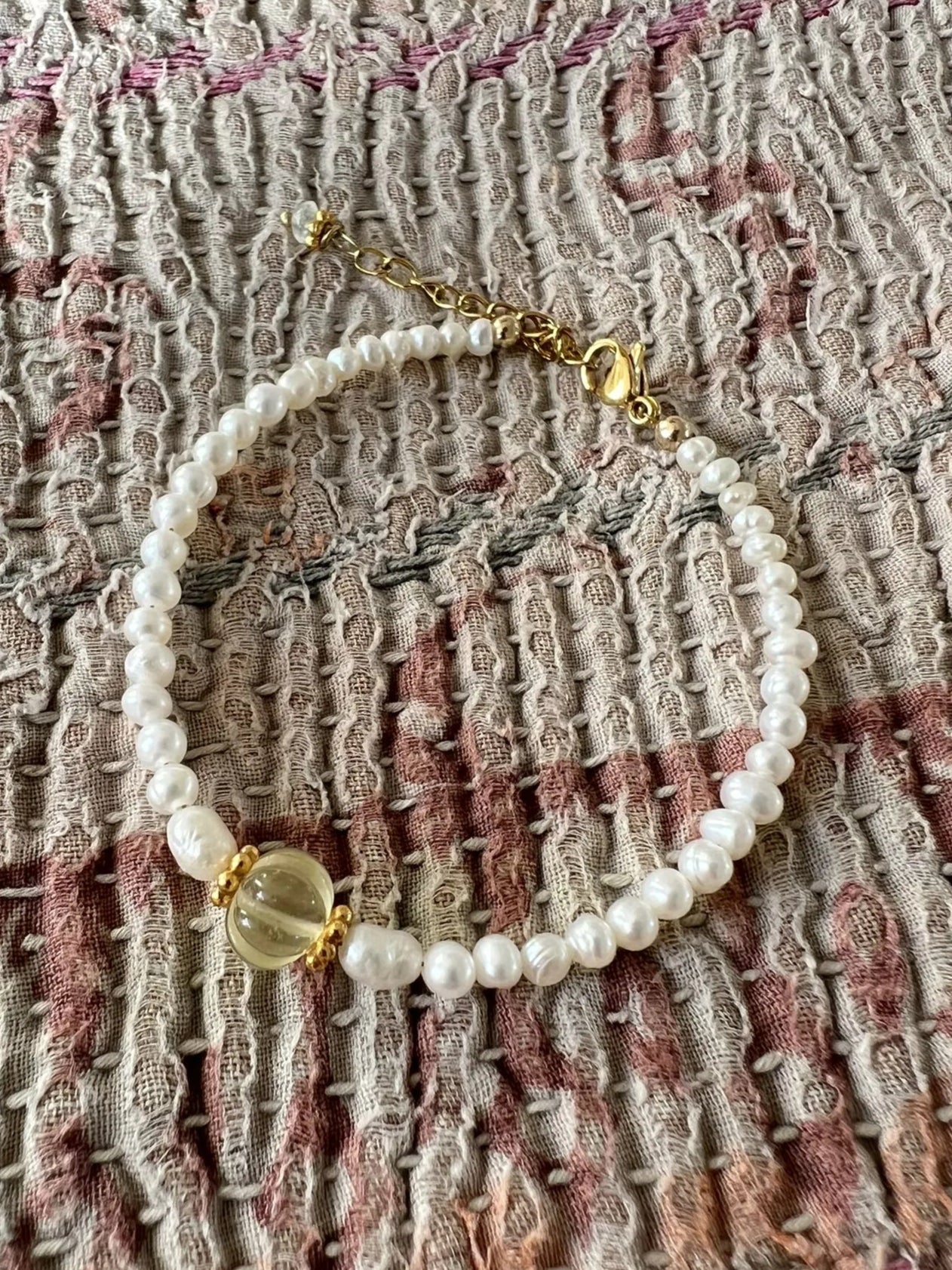 ojigi bracelet célestine quartz citron