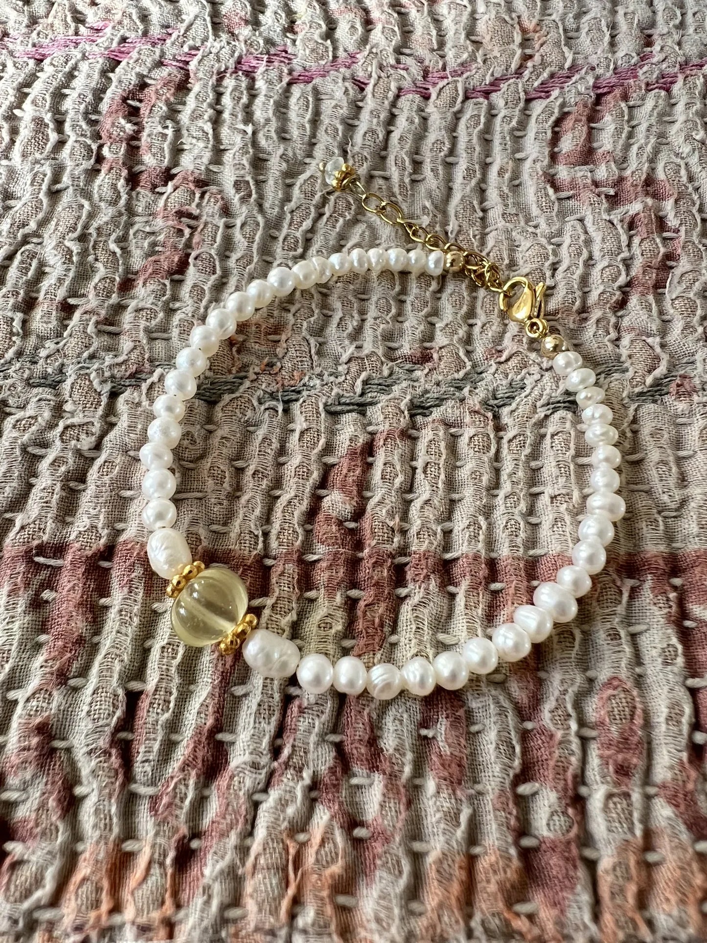 ojigi bracelet célestine quartz citron